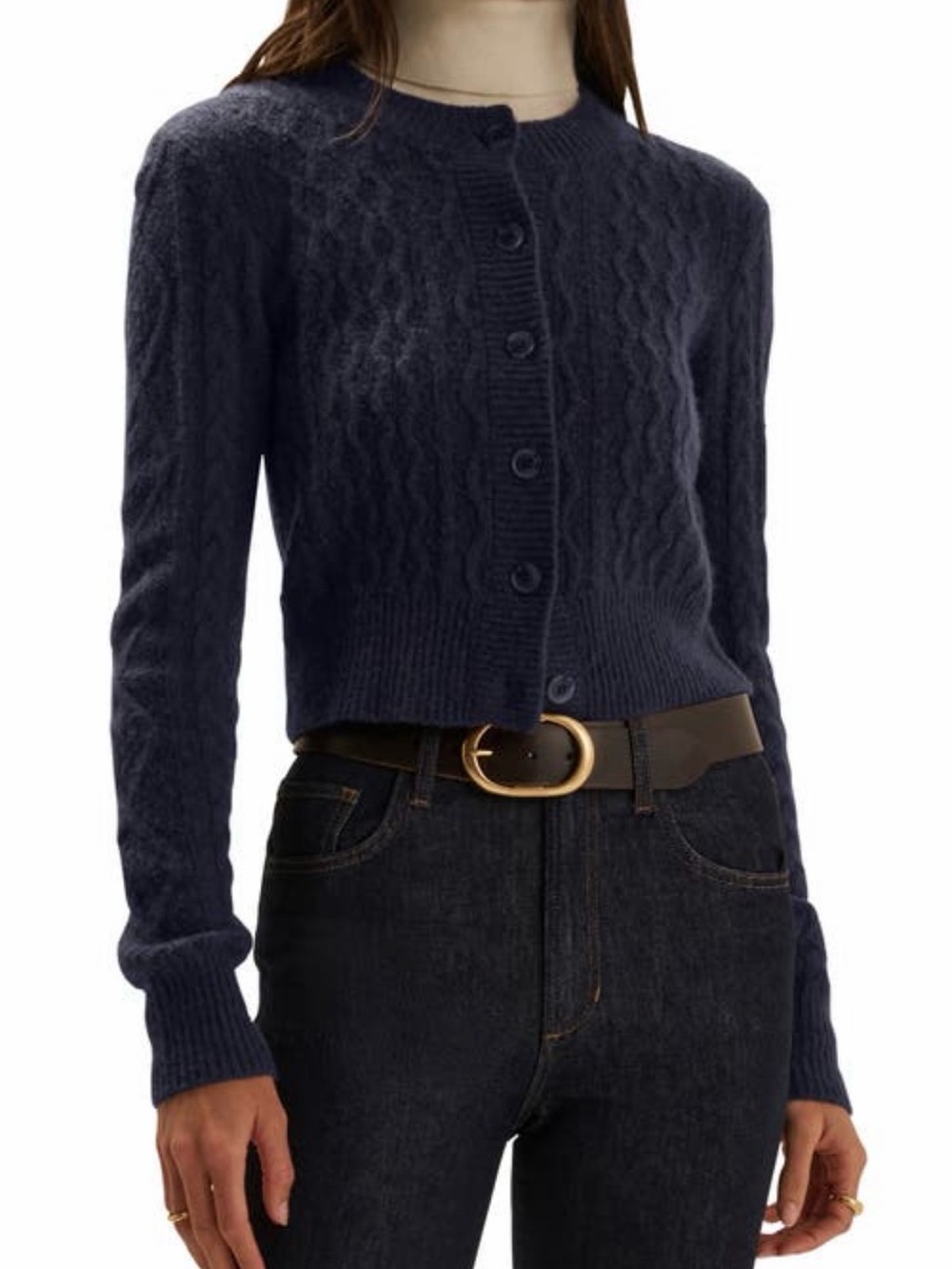 Favorite Daughter The Eleanor Merino Wool & Cashmere Blend Crop Cardigan